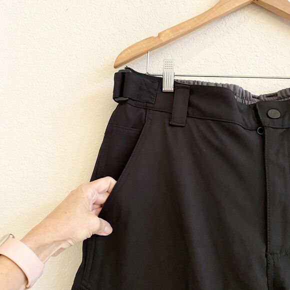 Gerry Pants Mens Large Black Cargo Snow Ski Grid Fleece Lined Zip Pockets - Picture 3 of 11